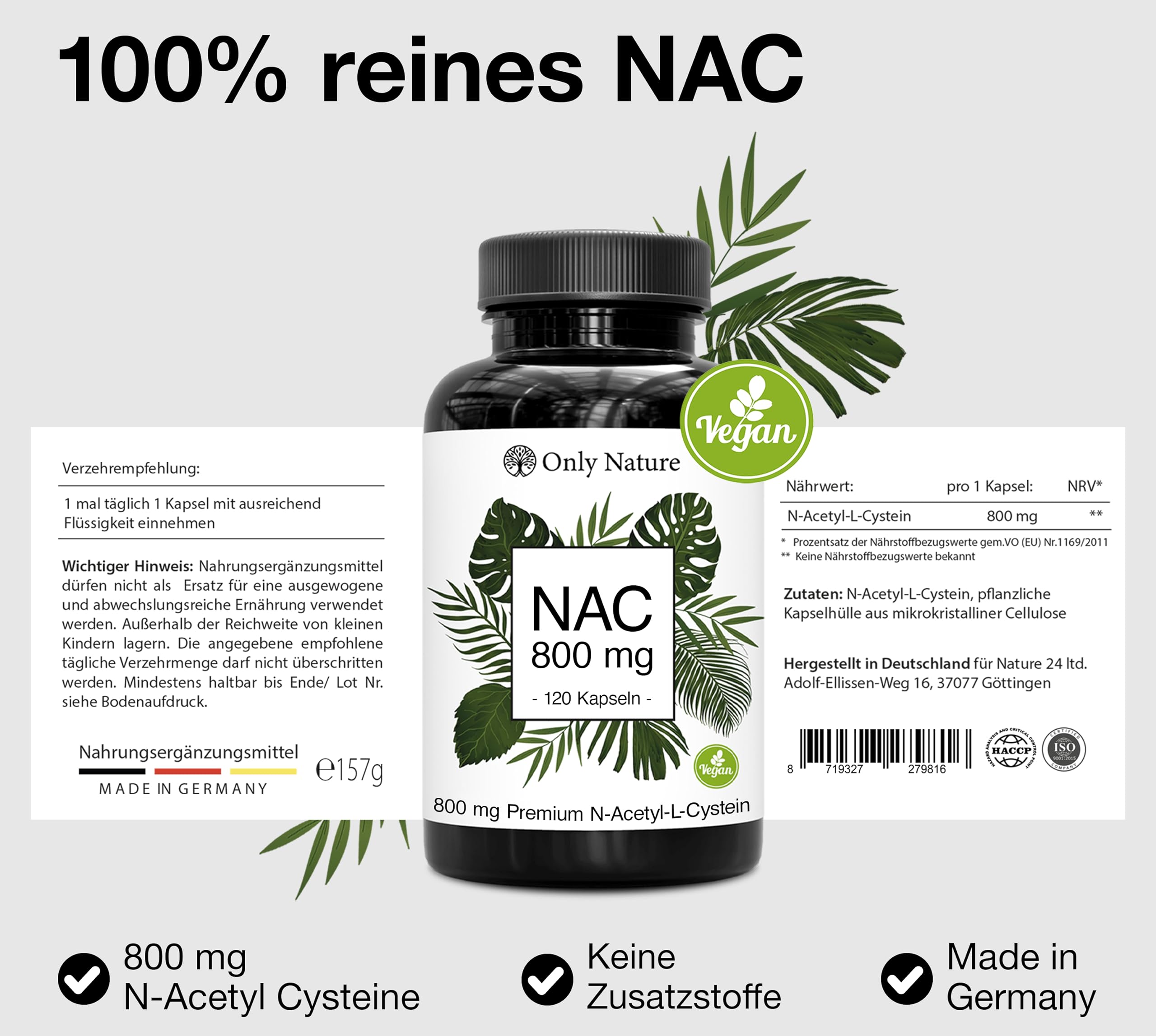 NAC - 180 Kapsel mit 800 mg N-Acetyl-Cystein