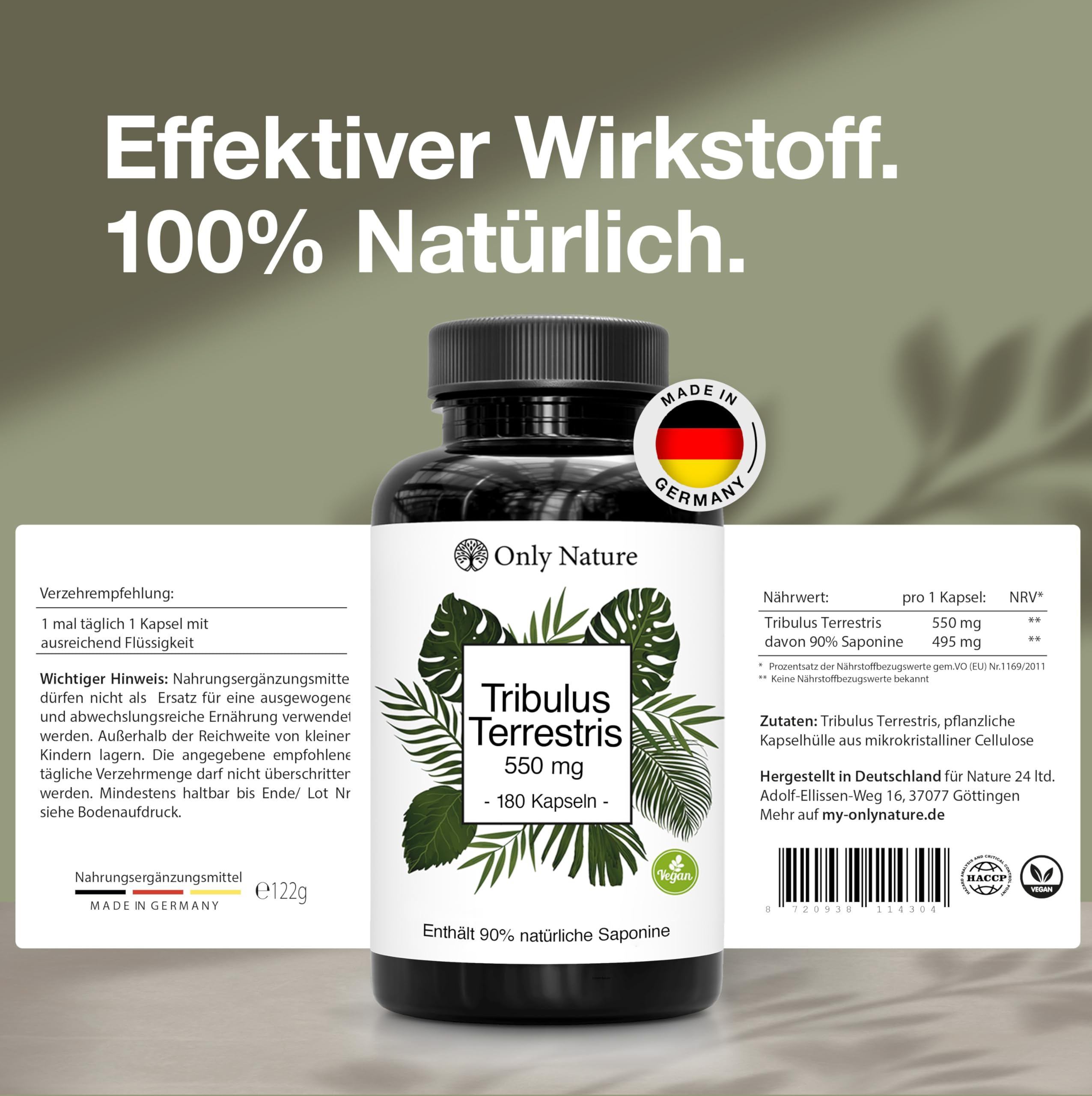 Tribulus Terrestris Kapseln – 180 Stück