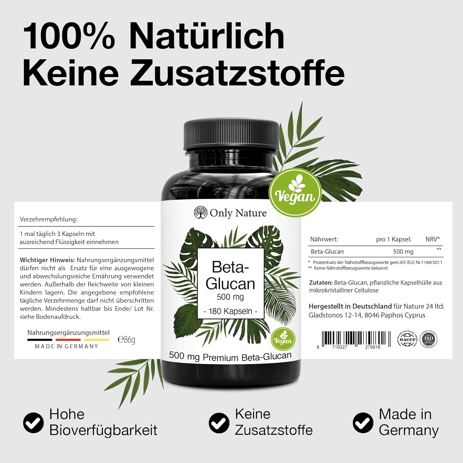Beta Glucan 500mg - 140 Kapseln