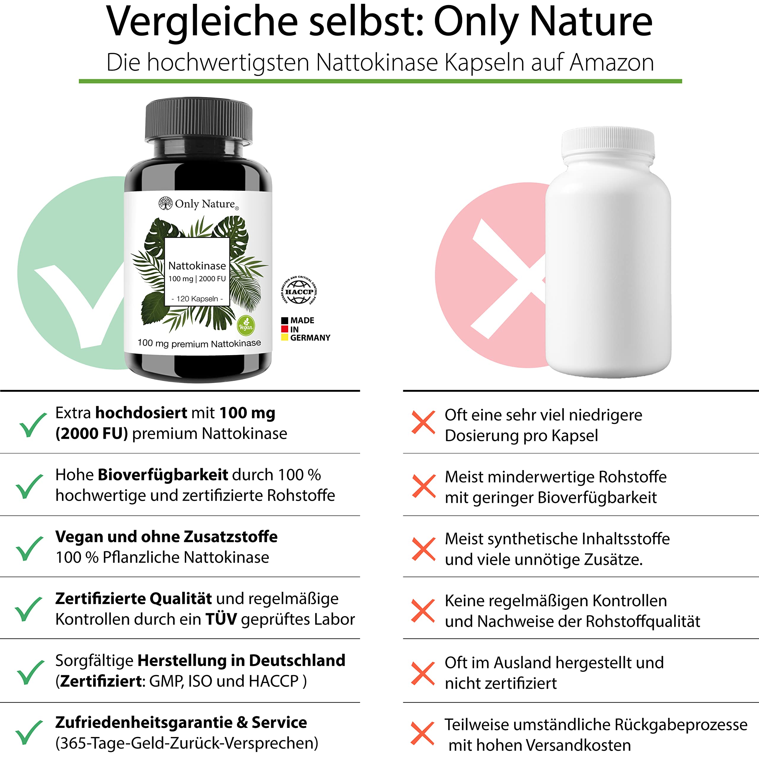 Nattokinase 100 mg (2000 FU) - hochdosiert - 120 Kapseln