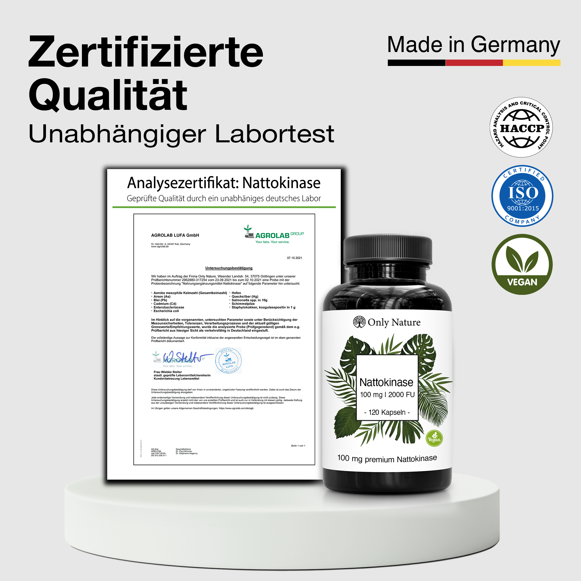 Nattokinase 100 mg (2000 FU) - hochdosiert - 120 Kapseln