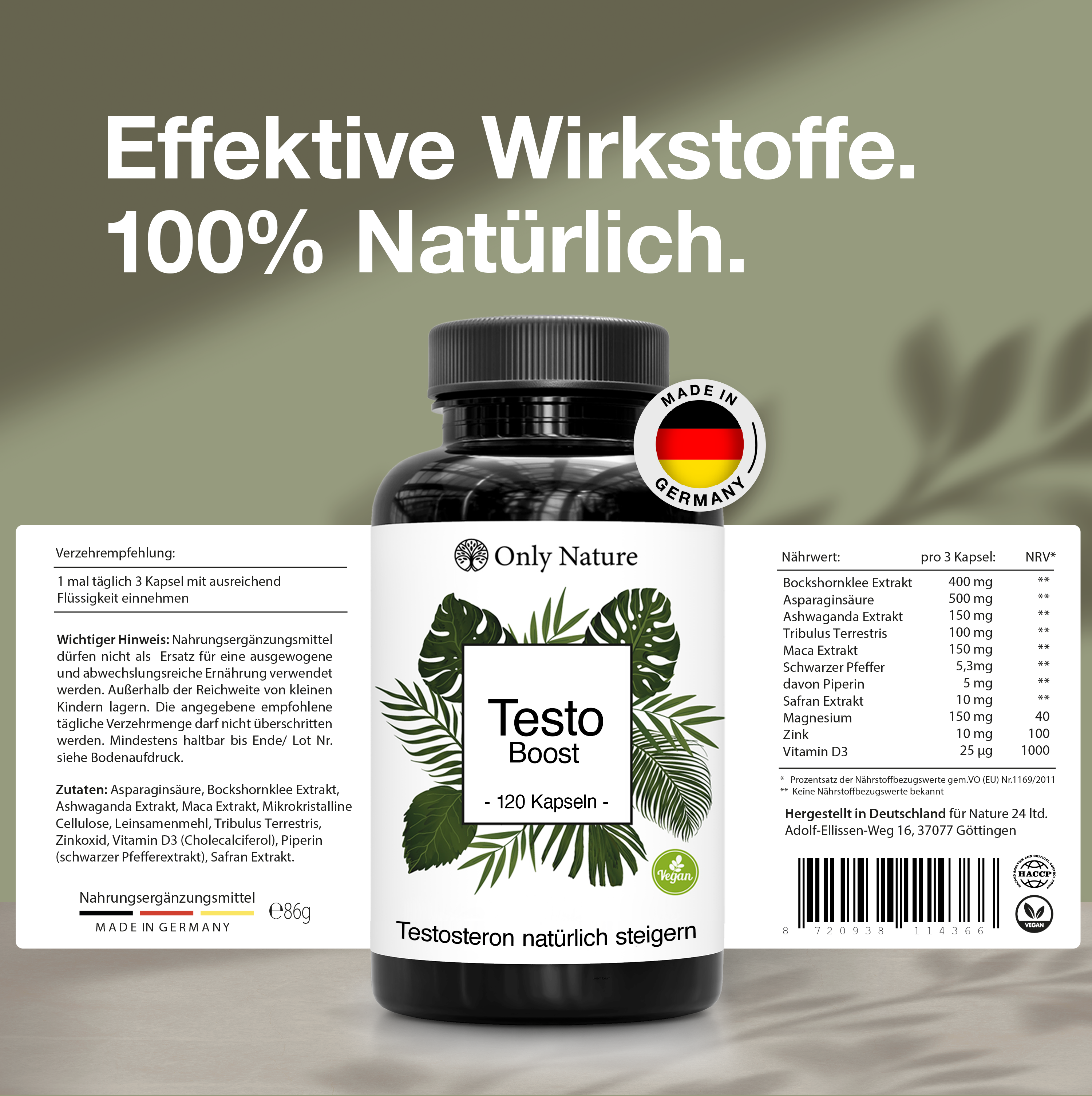 Testosteron Booster – 120 n Kapseln