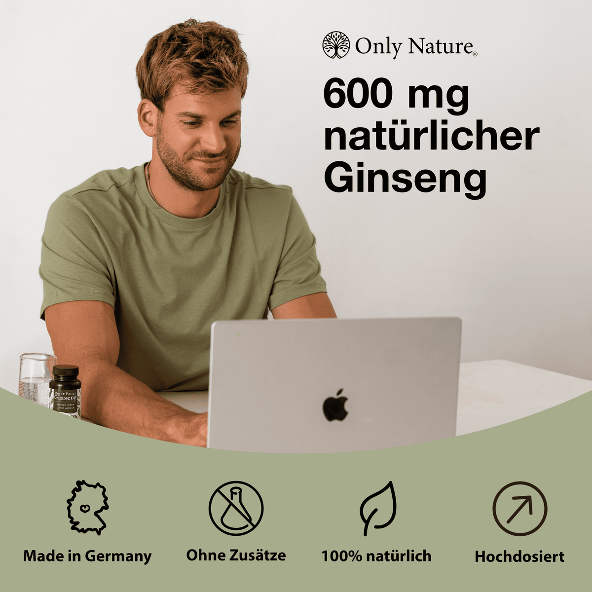 Ginseng 600 mg - hochdosiert 120 mg Ginsenoside - 120 Kapseln